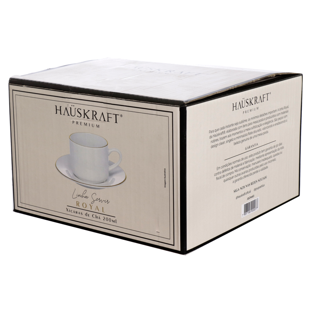 Jogo de Xícaras c/ Pires Royal 200mL Hauskraft c/4