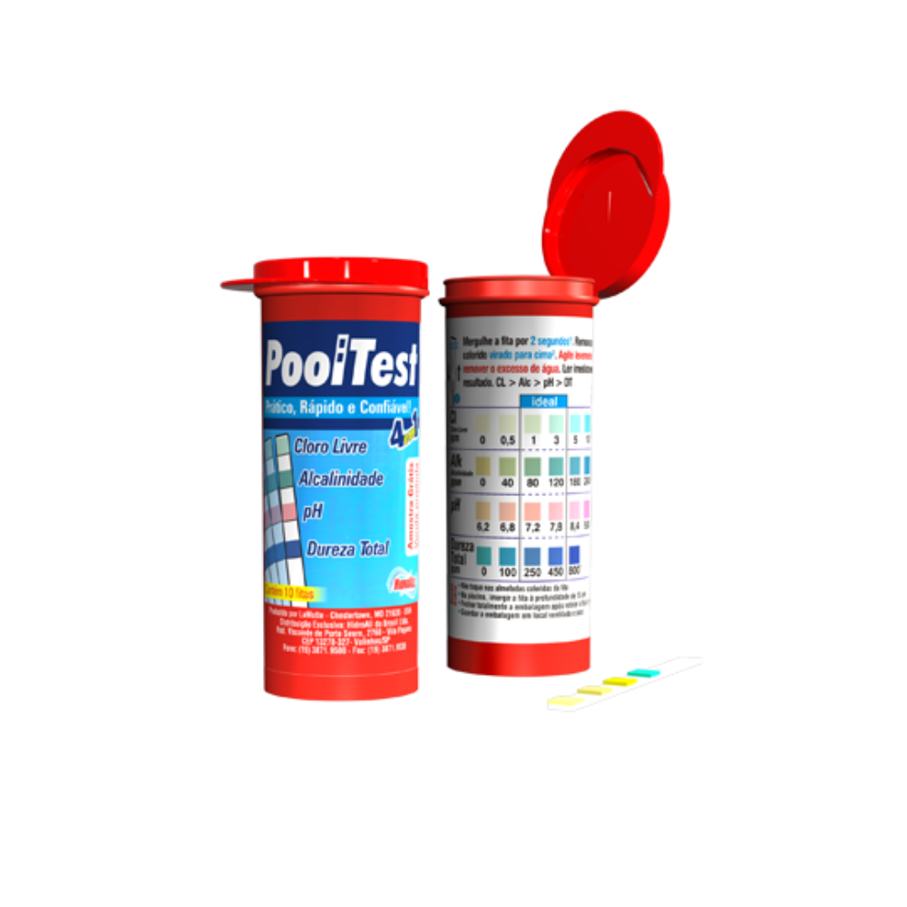 Fita Teste para Piscina 4 em 1 Hidroall Pooltest com 25 fitas