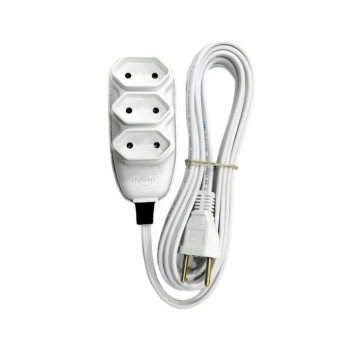Extensão Elétrica 10 metros 3 Tomadas 2P Bipolar 10A Ilumi
