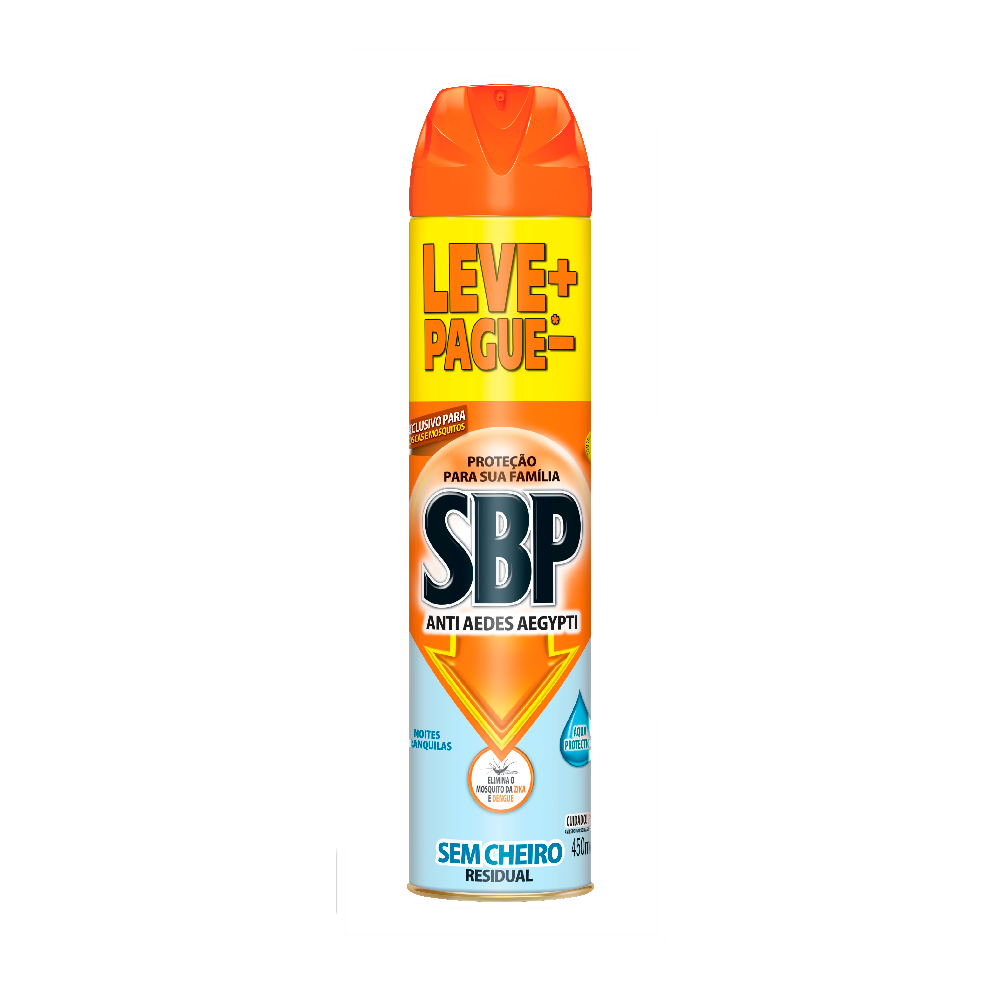 Inseticida Aerossol SBP Anti Aedes Aegypti Sem Cheiro 450mL