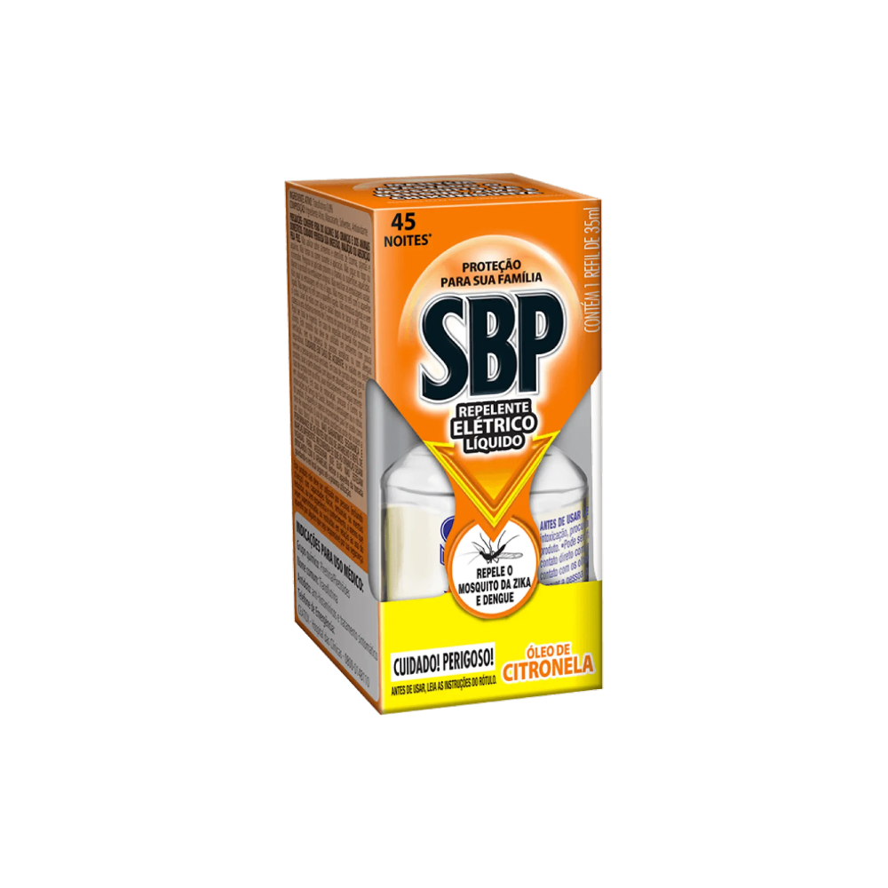 Inseticida Elétrico SBP 45 Noites Citronela 35mL Refil
