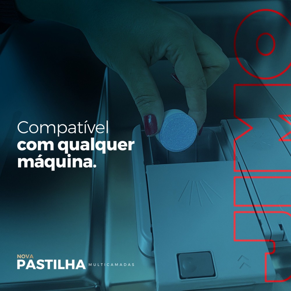 Detergente Máquina de Lavar Louça Jimo Multicamada com 25 unid. de 15g cada