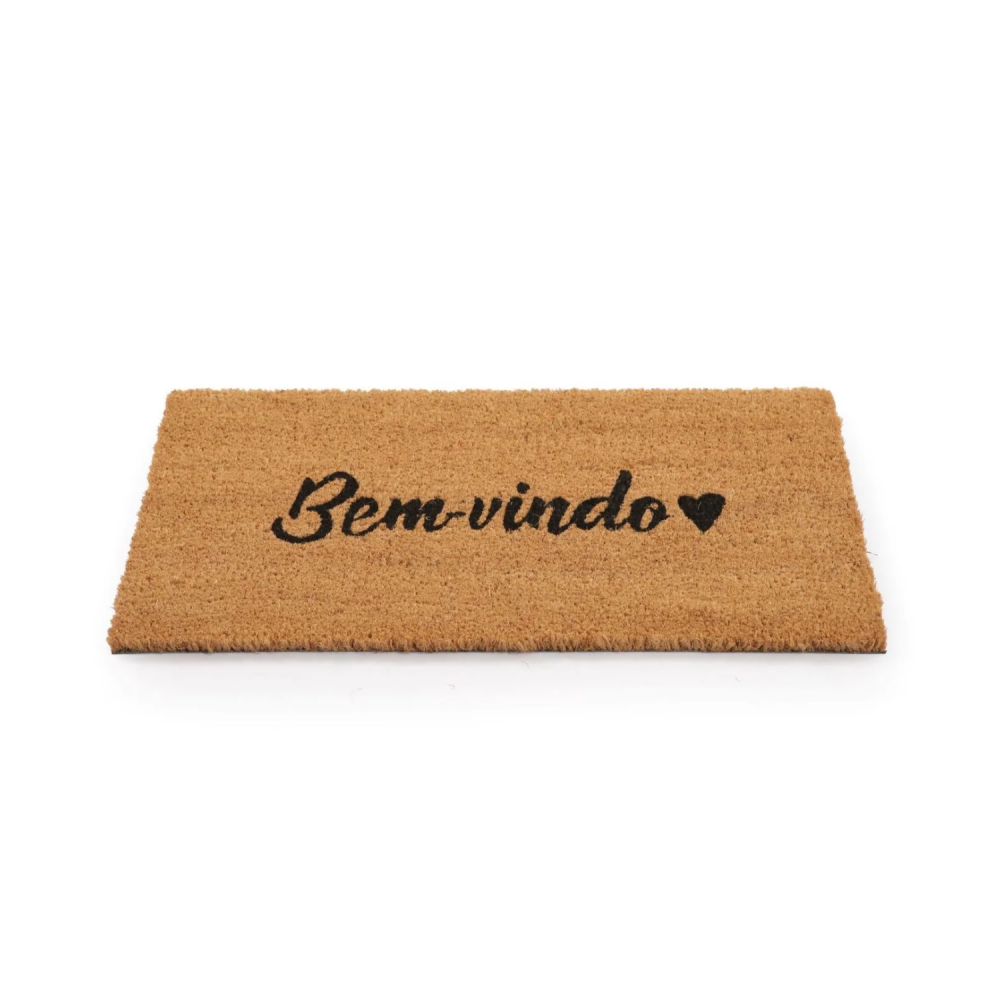 Tapete Capacho Fibra de Coco 33x60cm Kapazi - Bem-Vindo Amor