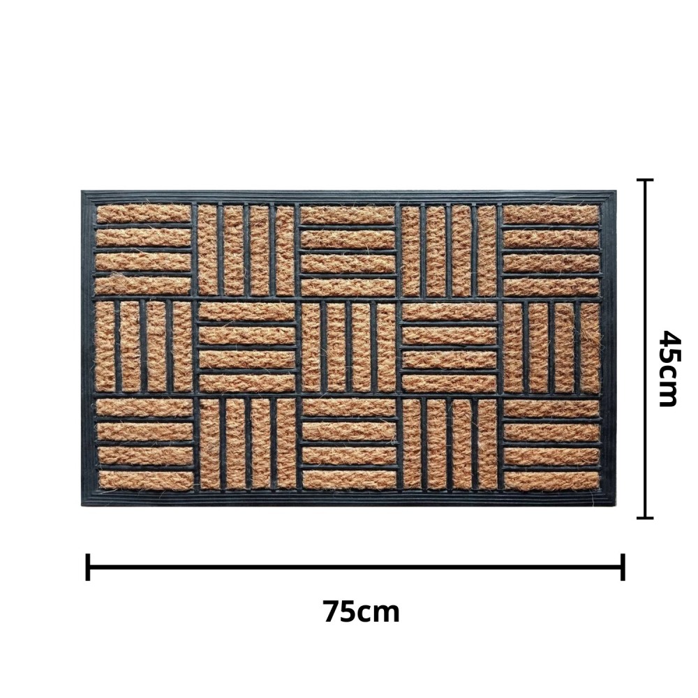 Tapete Capacho Fibra de Coco 45x75cm Kapazi - Quadrados