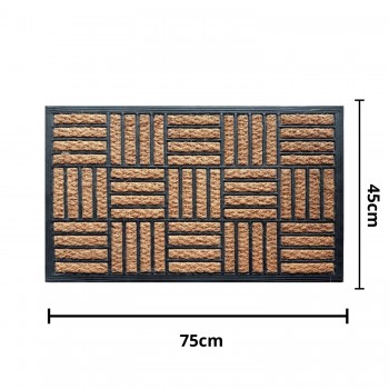 Tapete Capacho Fibra de Coco 45x75cm Kapazi - Quadrados