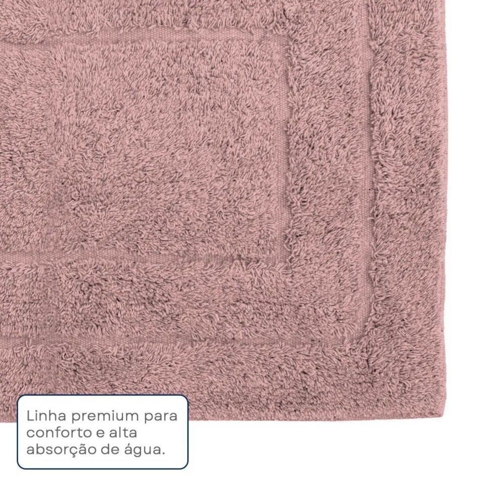 Tapete de Algodão Retangular 40x60cm Kapazi Happy - Rosa