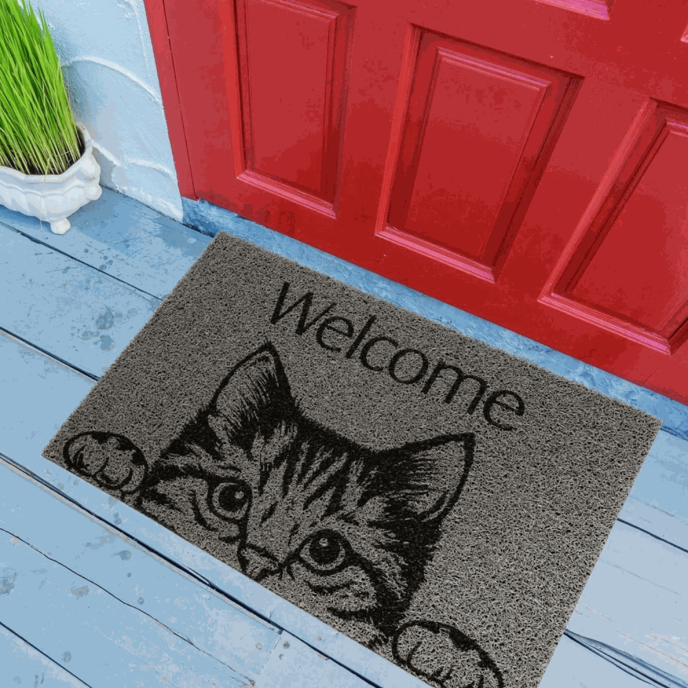 Tapete Capacho Vinil 40x60cm Kapazi Pet- Cat Welcome 