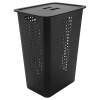 Cesto de Roupas com Tampa <Ou> Preto 47L