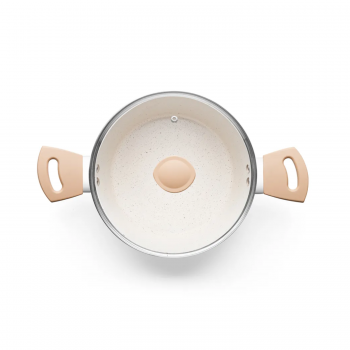 Caçarola de Indução Cerâmica 3,8L Carmela Vanilla MTA Ceramic Flon 24cm