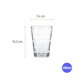 Jogo de Copo de Vidro 265mL Nadir Laguna com 6 peças