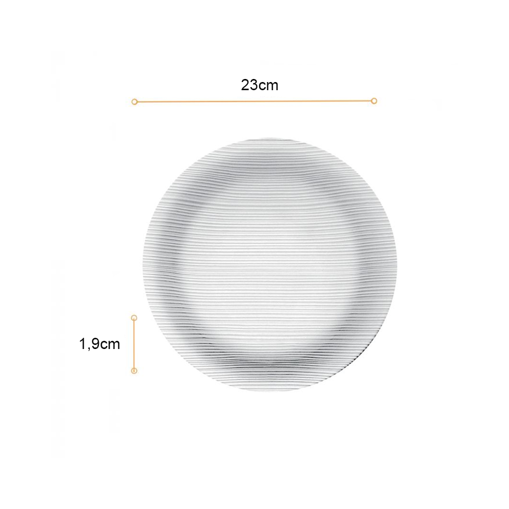 Prato de Vidro Raso 23cm Duralex Diamante