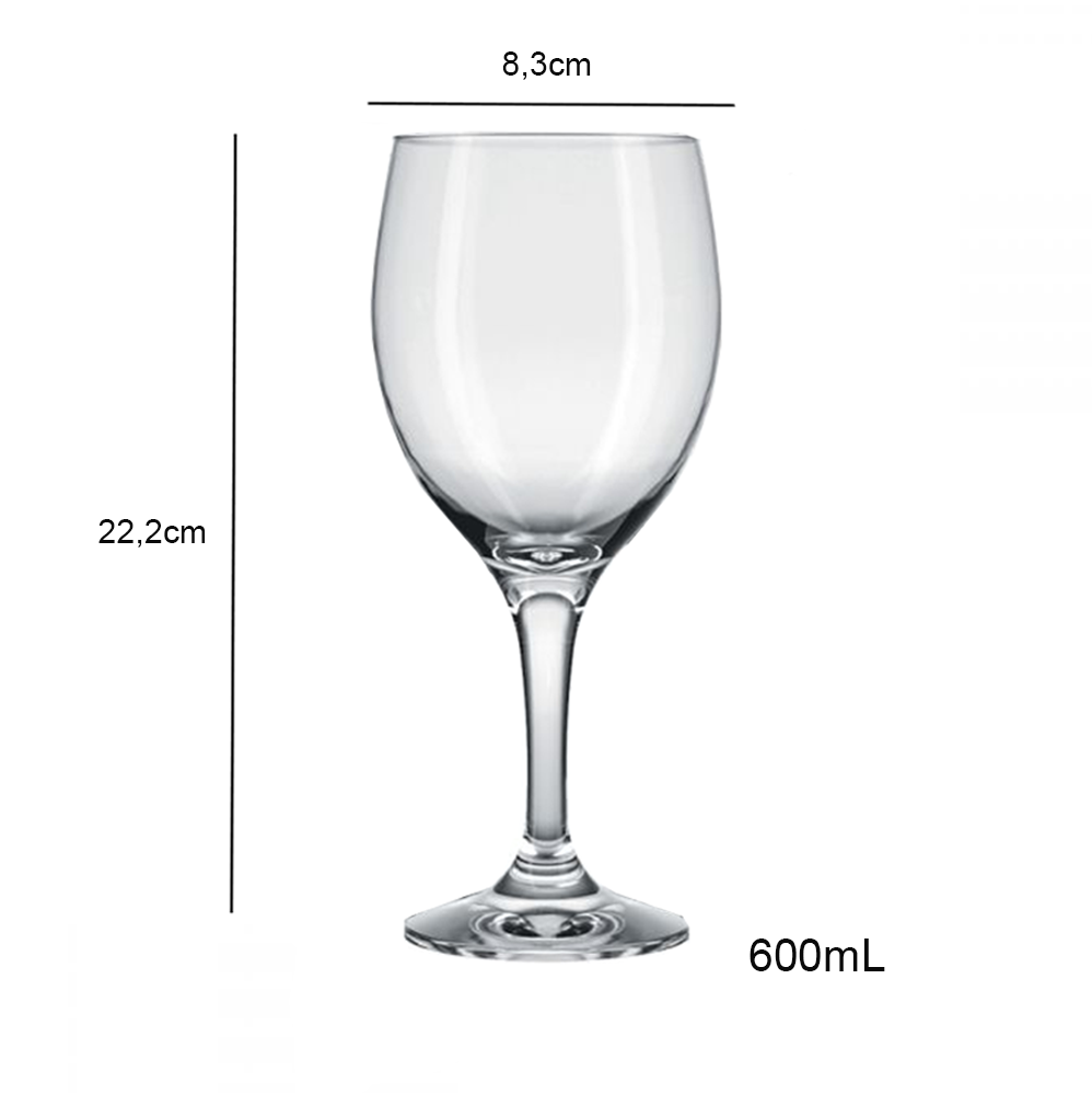 Taça de Vidro Vinho 600mL Degustação Nadir Imperatriz