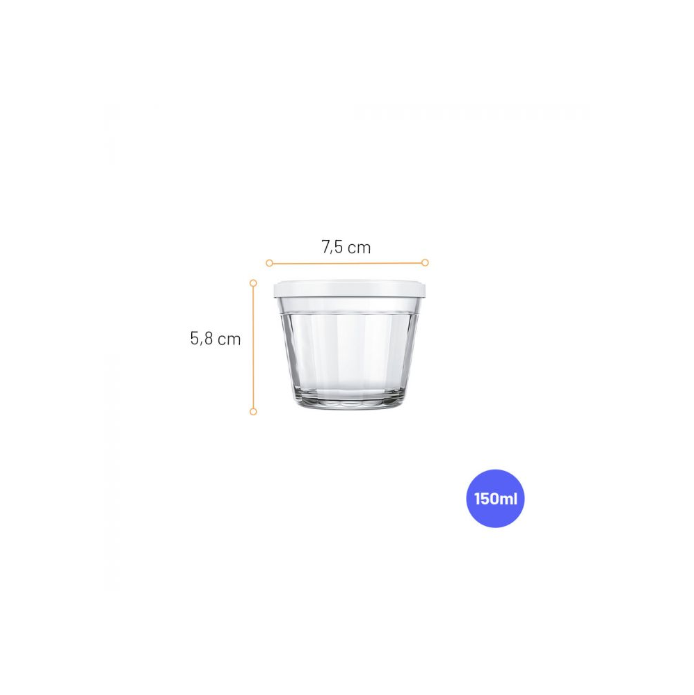 Tigela de Vidro com Tampa Nadir Americano 150mL