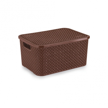 Caixa Organizadora 22L Nitron Rattan Marrom
