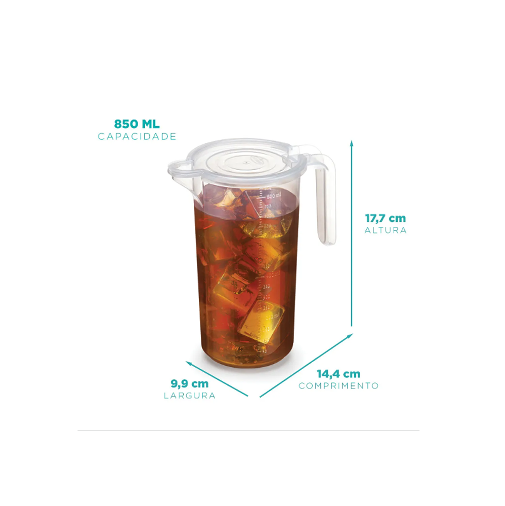 Jarra Medidora Nitron 850mL com Tampa