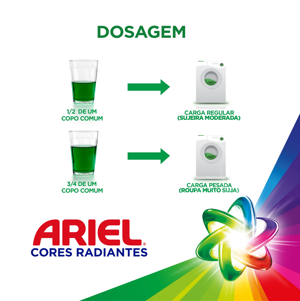 Lava Roupas Líquido Ariel Clássico 700mL Refil Cores Radiantes 