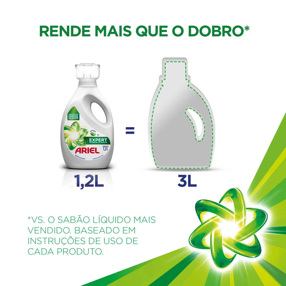 Lava Roupas Líquido Concentrado Ariel Expert 1,2L 