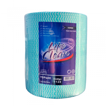 Pano Multiuso Tipo Perfex Verde Life Clean com 600 panos 28x40cm