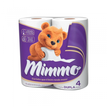 Papel Higiênico Folha Dupla Mimmo Neutro com 4 rolos 30 metros