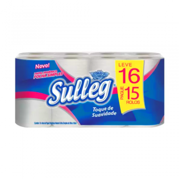 Papel Higiênico Folha Simples Sulleg Neutro LEVE 16/PAGUE 15 30 metros