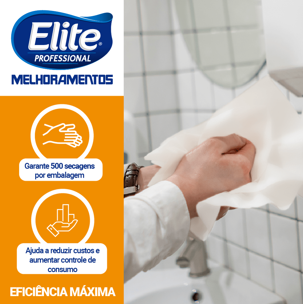 Papel Toalha Interfolhado Elite 2 Dobras 100% Celulose com 1000 folhas