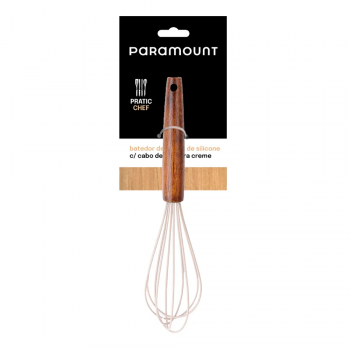 Batedor de Claras de Silicone Paramount Cabo Madeira Creme