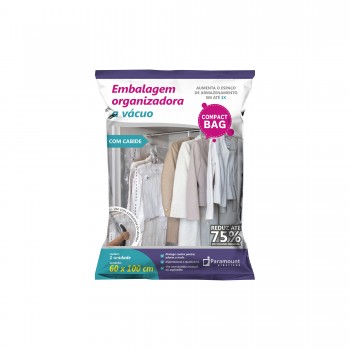 Saco à Vácuo Embalar Roupas com 1 Cabide Paramount Compact Bag - 60x100cm