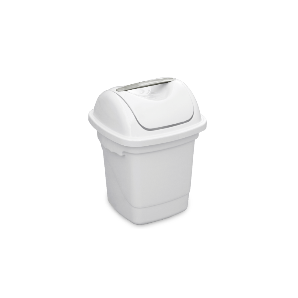 Lixeira com Tampa Basculante 10L Plasvale - Branca