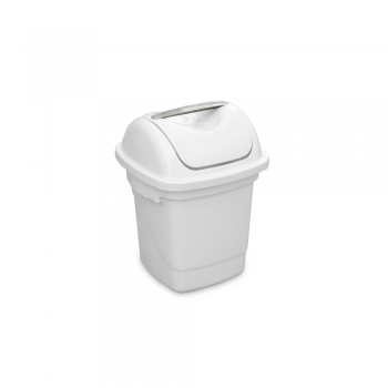 Lixeira com Tampa Basculante 10L Plasvale - Branca