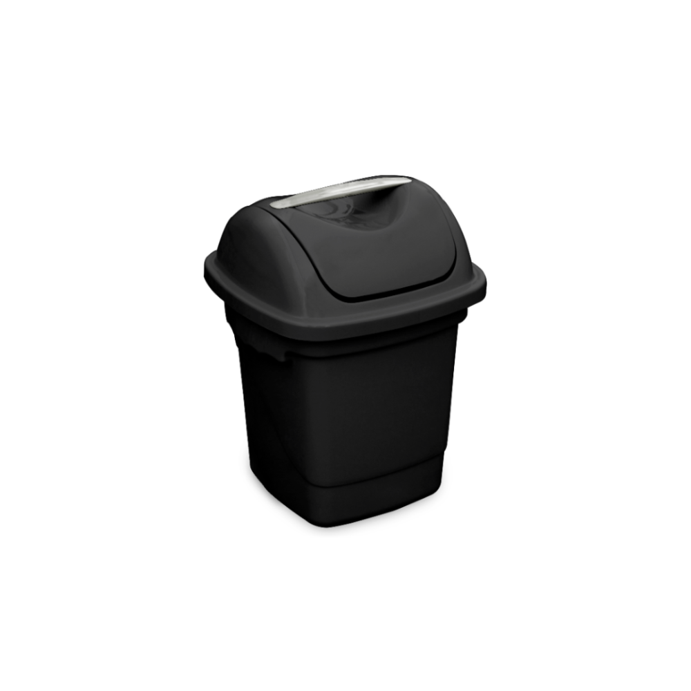 Lixeira com Tampa Basculante 10L Plasvale - Preta