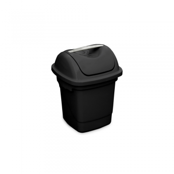 Lixeira com Tampa Basculante 10L Plasvale - Preta