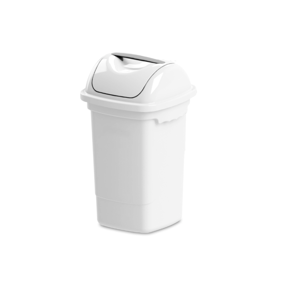 Lixeira com Tampa Basculante 14L Plasvale - Branco