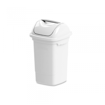 Lixeira com Tampa Basculante 14L Plasvale - Branco