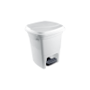 Lixeira com Pedal 15L Plasvale Quadrada Branco