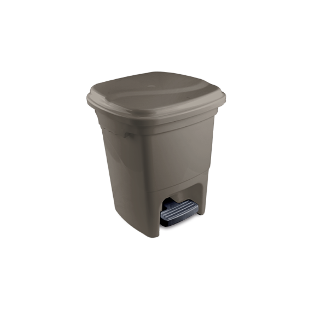 Lixeira com Pedal 15L Plasvale Quadrada Branco