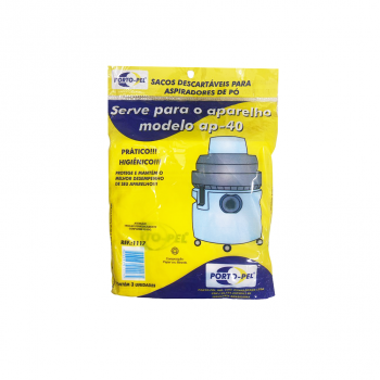 Saco para Aspirador de Pó Porto-Pel Eletrolux AP40 com 3 unid.