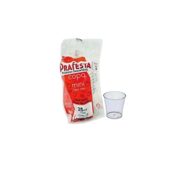 Copo Acrílico Mini 25mL Prafesta com 10 unid.