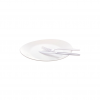 Kit Descartável Churrasco Prafesta com 10 Pratos/10 Garfos/10 Facas Branco