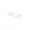 Kit Garfo e Faca Descartável Refeição Master Prafesta Branco com 25 Kits