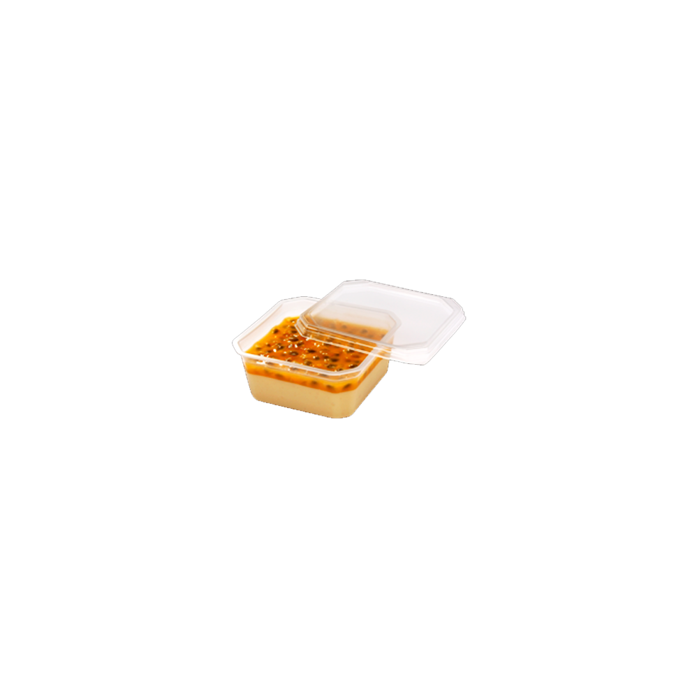 Pote Plástico Descartável Quadrado com Tampa 150mL Prafesta com 20 unid.