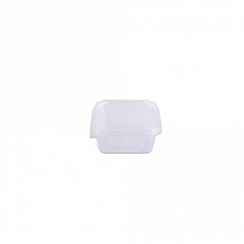 Pote Plástico Descartável Quadrado com Tampa 150mL Prafesta com 20 unid.