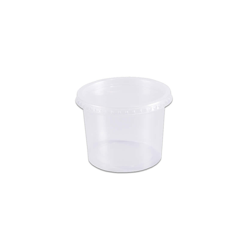 Pote Plástico Descartável Redondo com Tampa 1000mL Prafesta com 24 unid.