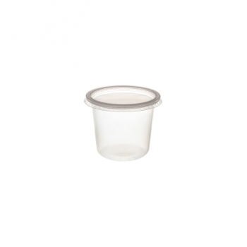 Pote Plástico Descartável Redondo com Tampa 350mL Prafesta com 24 unid.