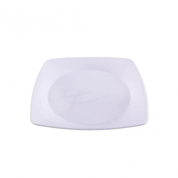 Prato Descartável Quadrado Grande 21cm Branco Prafesta com 10 unid.