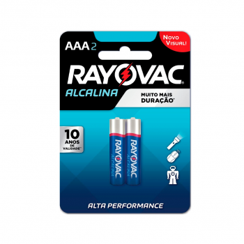 Pilha Alcalina AAA Palito Rayovac com 2 unid.