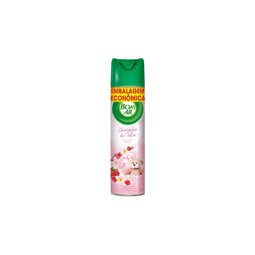 Aromatizador Aerossol Bom Ar 360ml Cheirinho de Talco