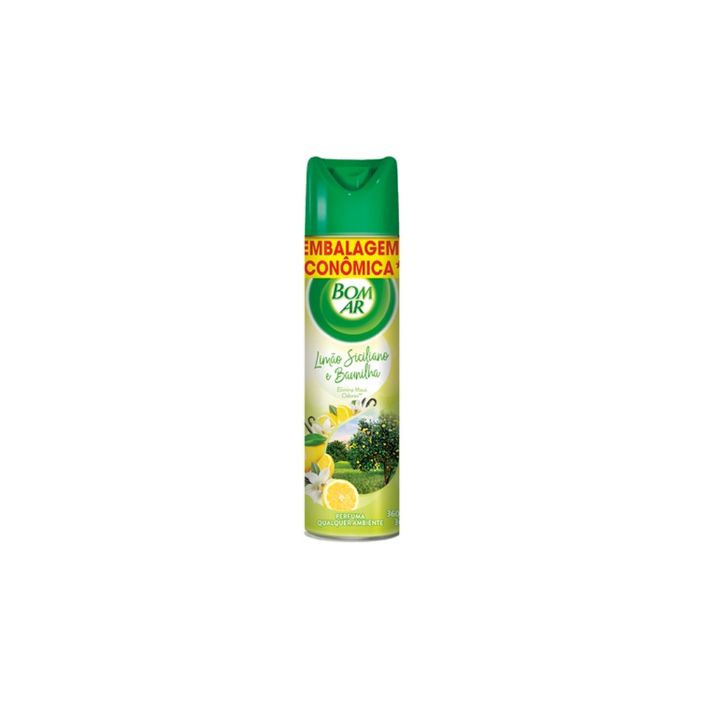 Aromatizador Aerossol Bom Ar 360ml Limão Siciliano e Baunilha