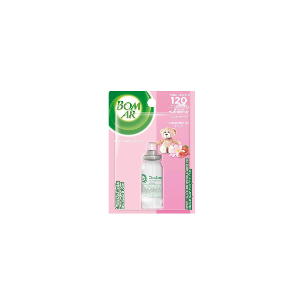 Desodorizador Bom Ar Click Spray 12mL Refil Talco