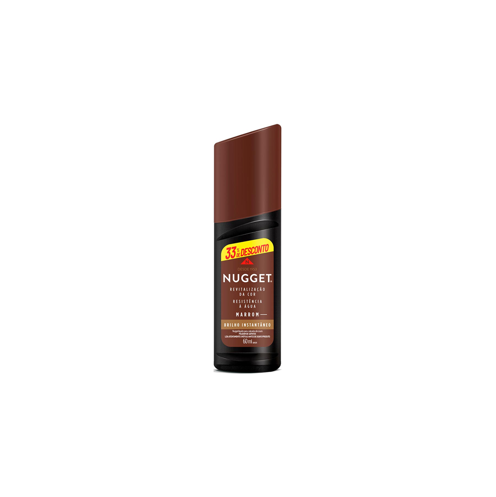 Graxa para Sapato Líquida Nugget Marrom 60mL 33% GRÁTIS