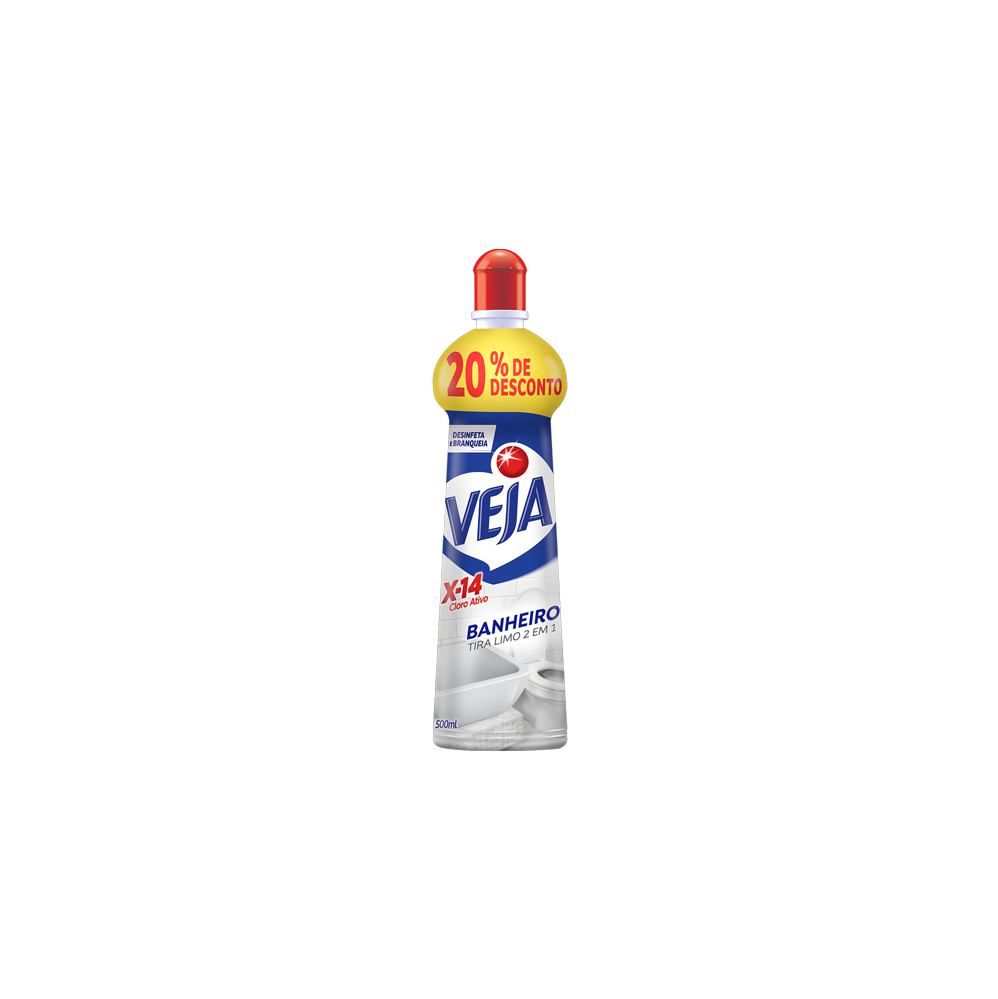 Limpador Banheiro Tira Limo Veja X-14 500mL 20% GRÁTIS